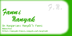 fanni manyak business card